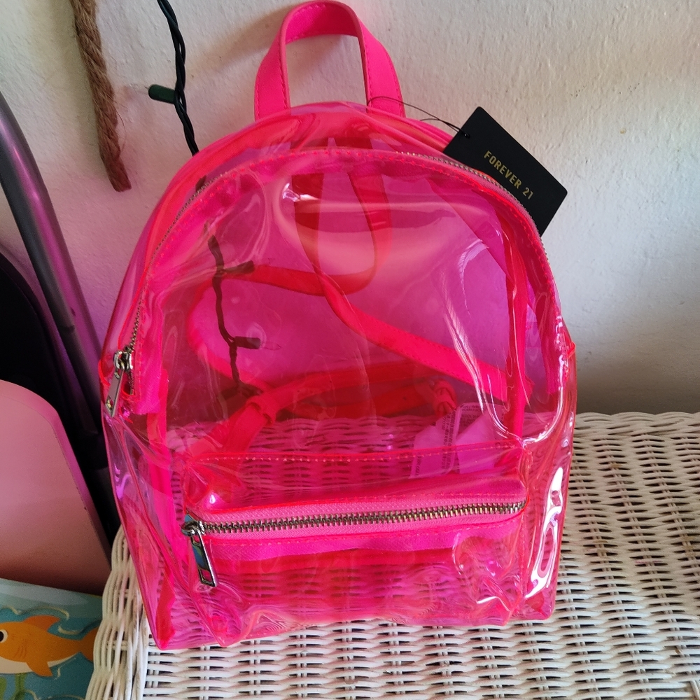 Forever 21 Pink Clear Backpack
